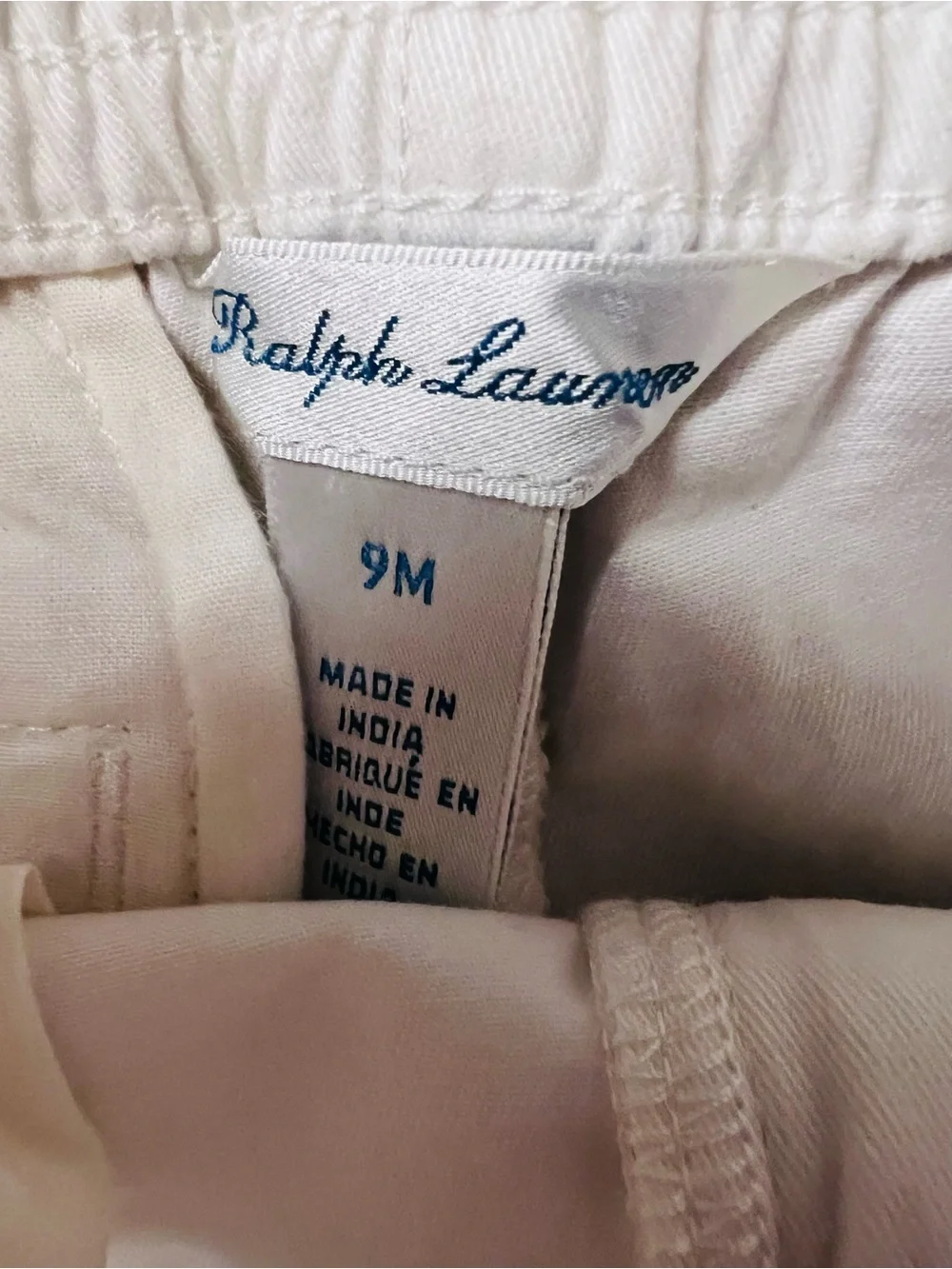 Ralph Lauren White Cotton Shorts Size 9 Months NWT